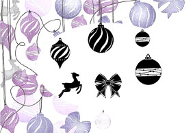 Card-io Majestix Clear Peg Stamp Set-Elegant Baubles