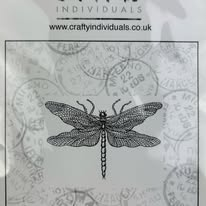 Crafty Individuals Rubber Stamp-Dragonfly Drawing