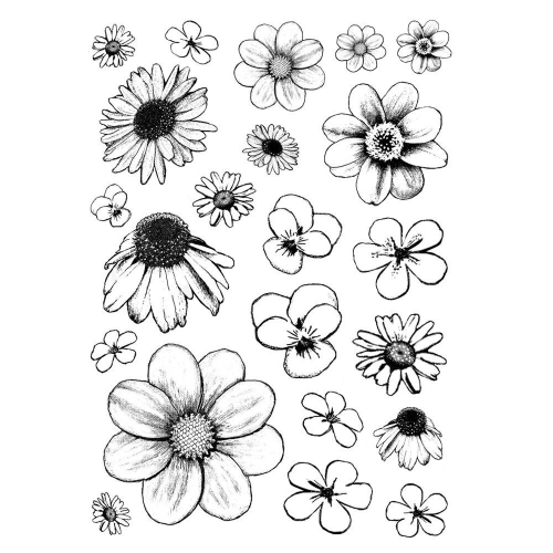 Crafty Individuals Rubber Stamp-Flower Heads