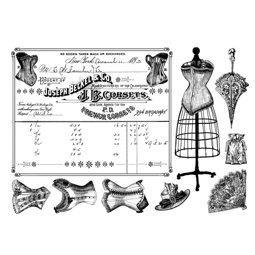 Crafty Individuals Rubber Stamp-French Corsets