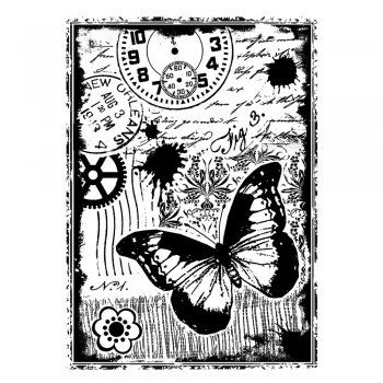 Crafty Individuals Rubber Stamp-Steampunk Butterfly