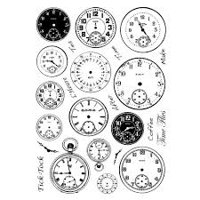 Crafty Individuals Rubber Stamp-Tick Tock Clock Faces