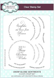 Creative Expressions-Clear Stamp Set-Festive Collection 2016-Snow Globe Sentiments