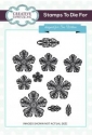 Creative Expressions-Filigree Peony Set Of 9 Pre-Cut Stamps