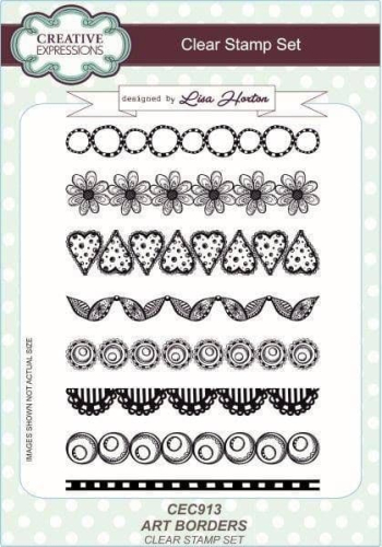 Creative Expressions-Lisa Horton-Art Borders A5 Clear Stamp Set