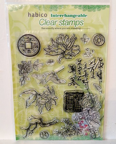 Habico Interchangeable Clear Stamp Set-Chinese Flowers and Symbols