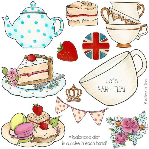 Hobby Art A5 Clear Stamp Set-Afternoon Tea
