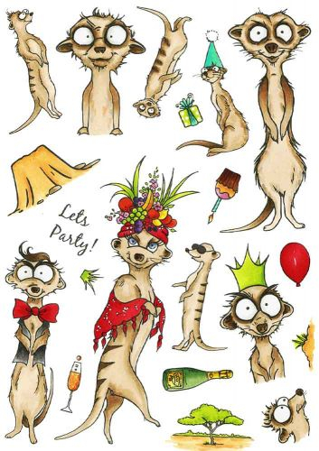 Hobby Art A5 Clear Stamp Set-Meerkat Madness