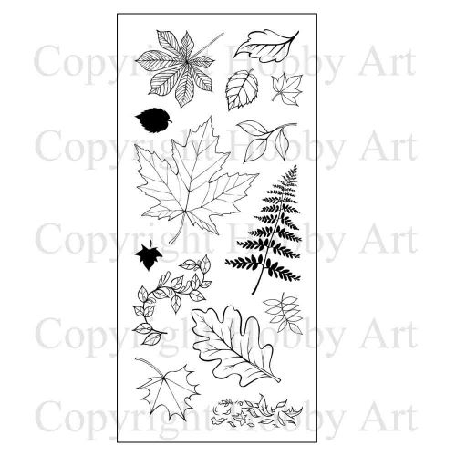 Hobby Art Clear Stamp Set-Falling Leaves