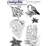 IndigoBlu Rubber Stamp Set-Retro Christmas