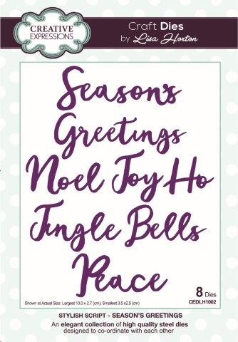 Creative Expressions-Lisa Horton Stylish Script Collection Dies-Seasons Greetings