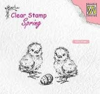 Nellie Snellen Clear Stamp-Chicken And Easter Egg