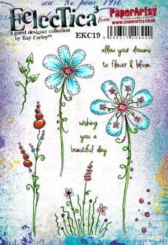 Paper Artsy A5 Cling Mounted Eclectica E3 Kay Carley Stamp Set 19