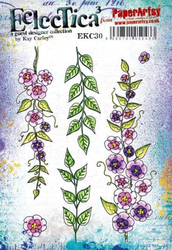 Paper Artsy A5 Cling Mounted Eclectica E3 Kay Carley Stamp Set 30