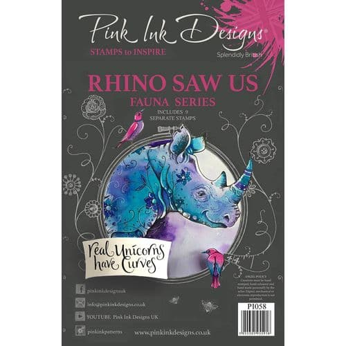 Pink Ink Designs A5 Clear Stamp-Rhino Saw Us