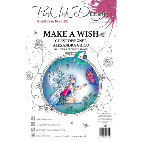 Pink Ink Designs A5 Clear Stamp Set-Make A Wish