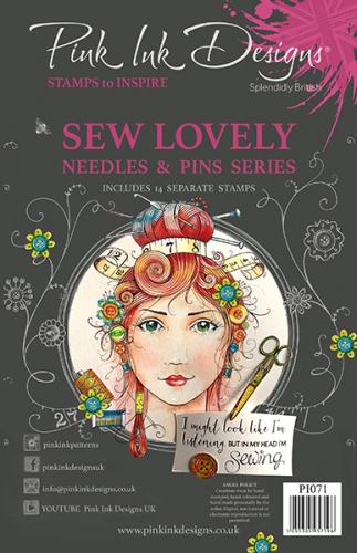 Pink Ink Designs A5 Clear Stamp Set-Sew Lovely