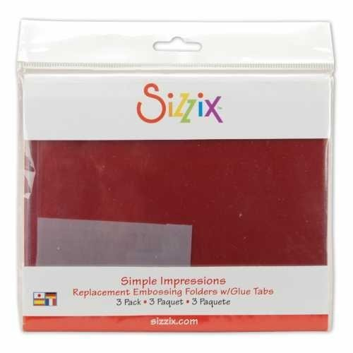 Sizzix Simple Impressions Replacement Embossing Folders with Glue Tabs