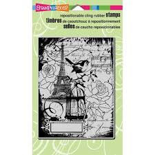 Stampendous Cling Rubber Stamp-Cling Eiffel Collage