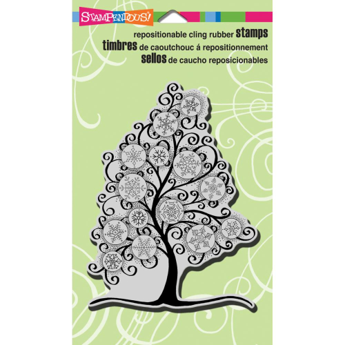 Stampendous Cling Rubber Stamp-Snowflake Tree