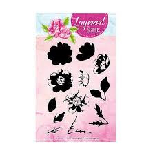 Studio Light Layered Clear Stamp Set-Dog Rose And Leaves