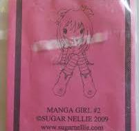 Sugar Nellie Unmounted Rubber Stamp-Manga Girl #2