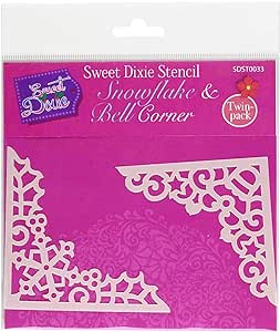 Sweet Dixie 6X6 Stencil-Snowflake And Bell Corner