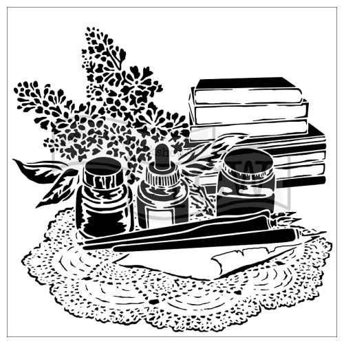 The Crafters Workshop 6x6 Stencil-Mini Literary