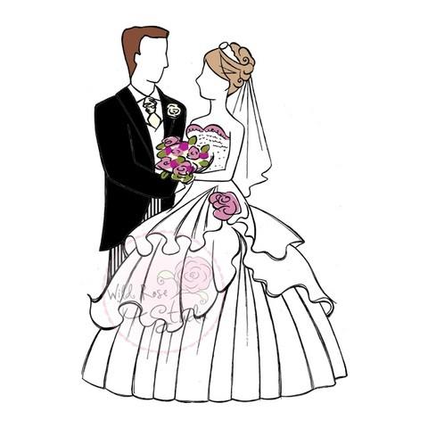 Wild Rose Studio Clear Stamp-Wedding Couple